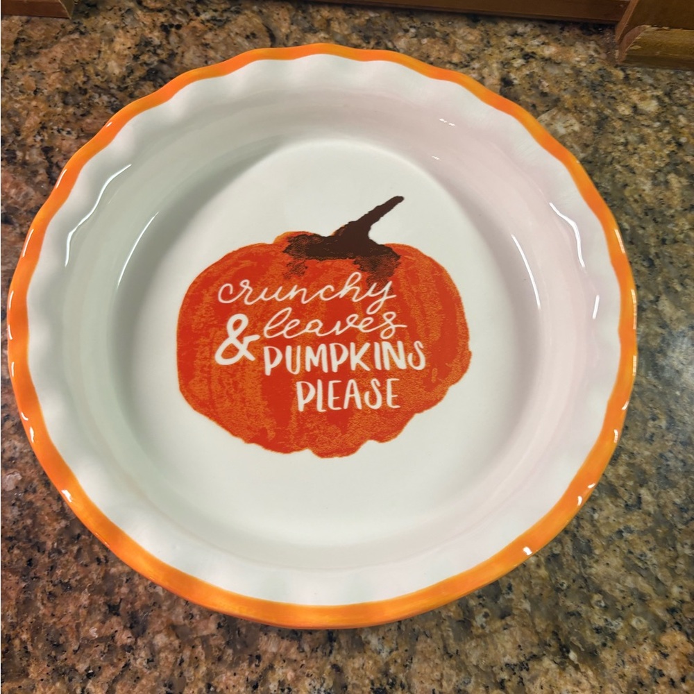 Festive Orange Pumpkin Pie Dish